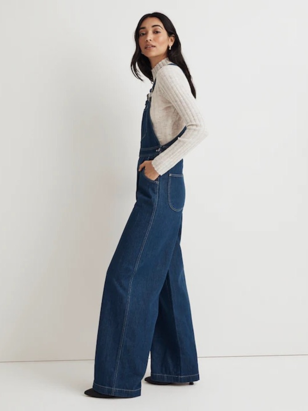 NWT Madewell Superwide-Leg Denim Overalls Warham Wash 6 - Picture 2 of 14